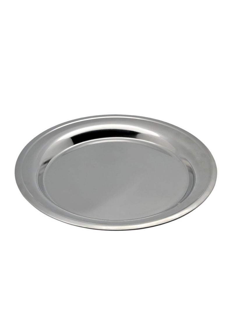 BASURRAH Stainless Steel Round Serving Tray Silver 50 cm 16-66400 - Image 1