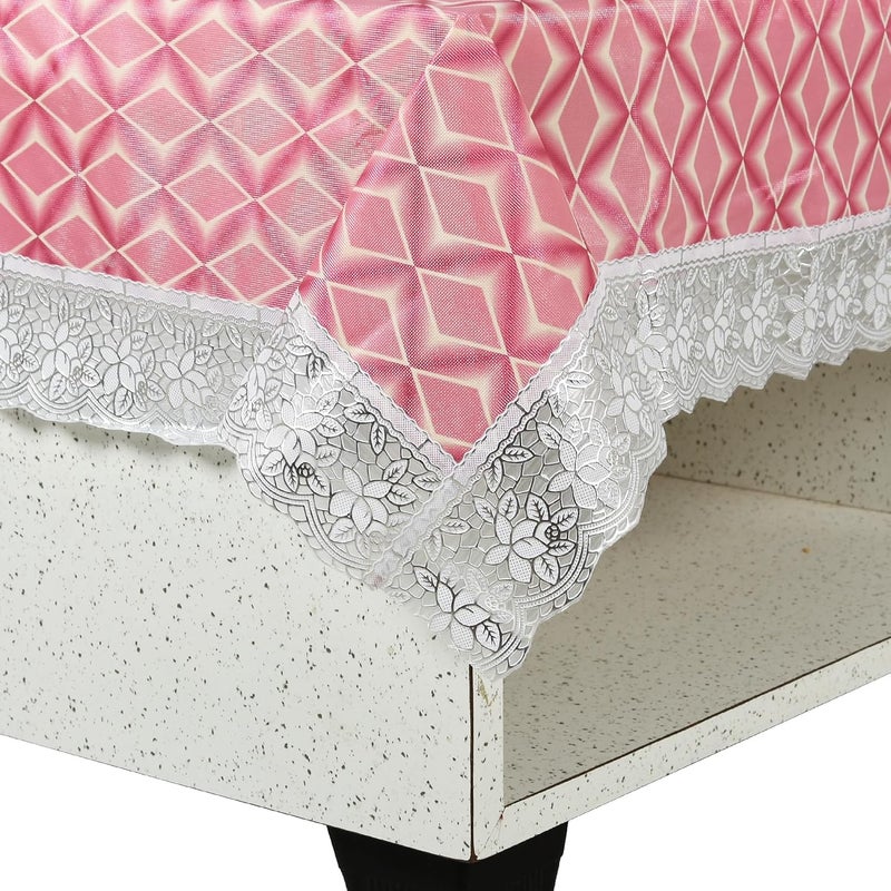 Clairs Waterproof Table Cover for Outdoor and Indoor Use, 40x60 Inches, Floral Printed Design, PVC Material (Pink Wave) - Image 3