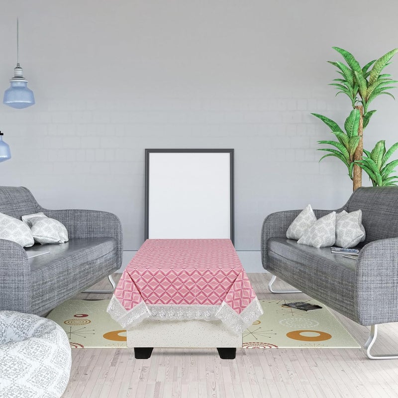 Clairs Waterproof Table Cover for Outdoor and Indoor Use, 40x60 Inches, Floral Printed Design, PVC Material (Pink Wave) - Image 2