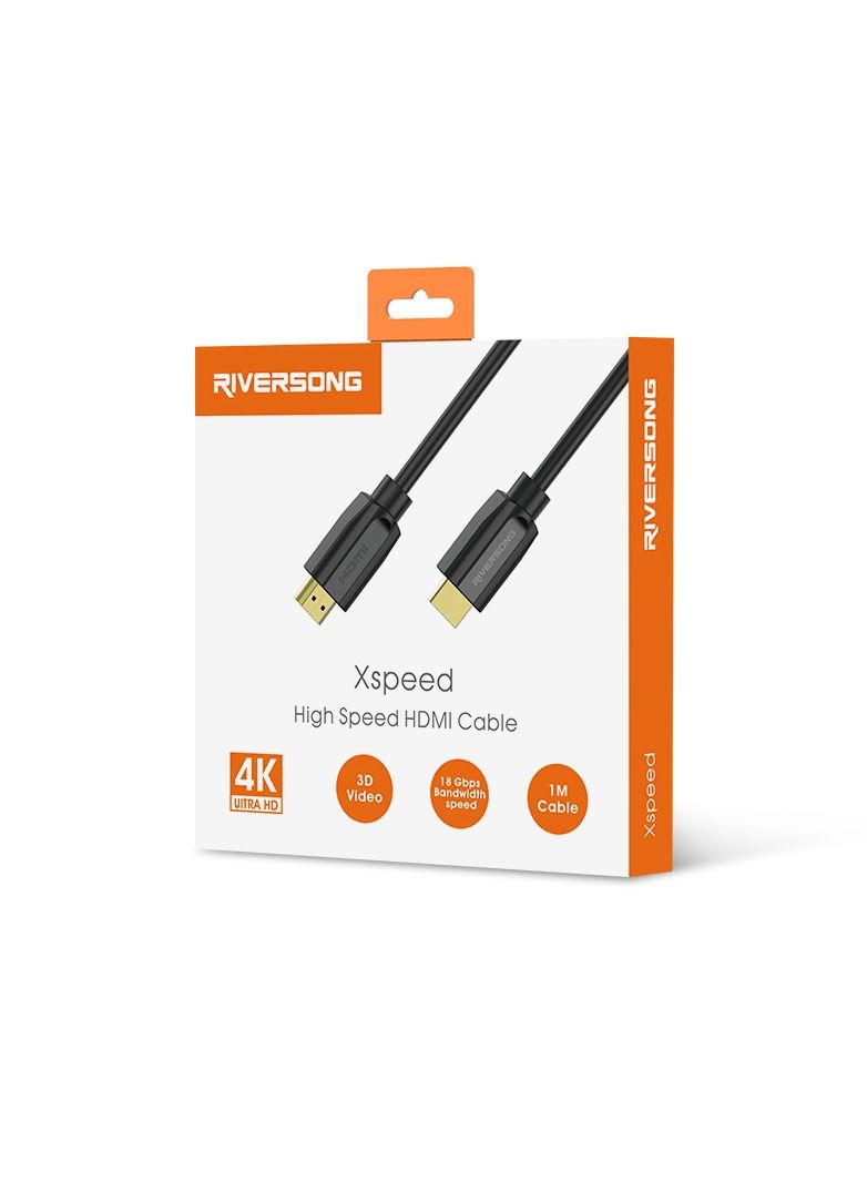 ريفرسونج كابل HDMI فائق القوة 1 متر من Riversong Xspeed HD02 بتقنية Kevlar – نقل فيديو وصوت 4K عالي السرعة - Image 3