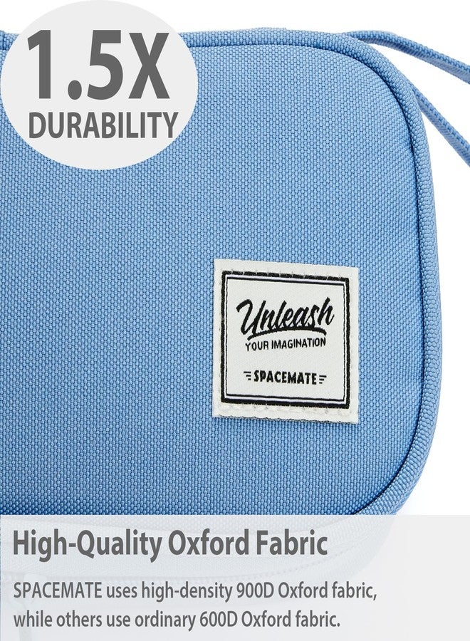SPACEMATE Pencil Case Pouch Bag School Supplies for Girls and Boys, Large Big Capacity Aesthetic Pen Case, Simple Zipper Stationery Bag for Women Men Adults, Cornflower Blue, Large - Image 3