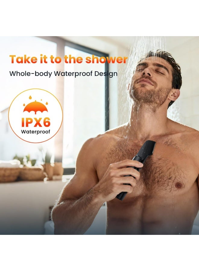 MAXGROOM Manscape Body Hair Trimmer for Men, Waterproof Pubic, Groin & Ball Shaver, No-Nick Mens Electric Grooming Kit with LED Display, USB Rechargeable, Adjustable Guide Comb - Image 4