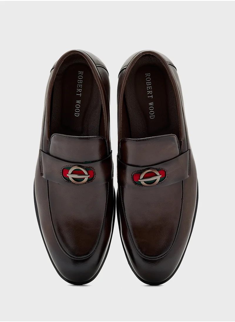 Robert Wood Webbing Detail Formal Loafers