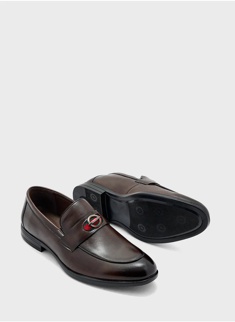 Robert Wood Webbing Detail Formal Loafers