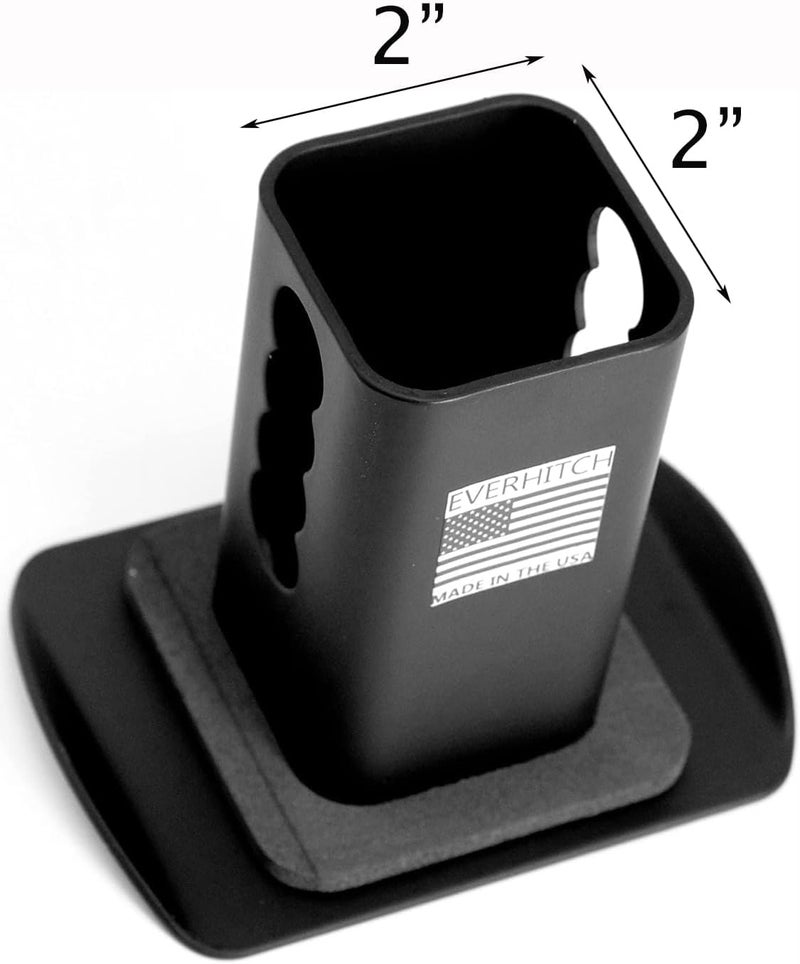 eVerHITCH USA Stainless Steel Flag Emblem Metal Hitch Cover with Pin Bolt (Fits 2" Receivers, Black) - Image 2
