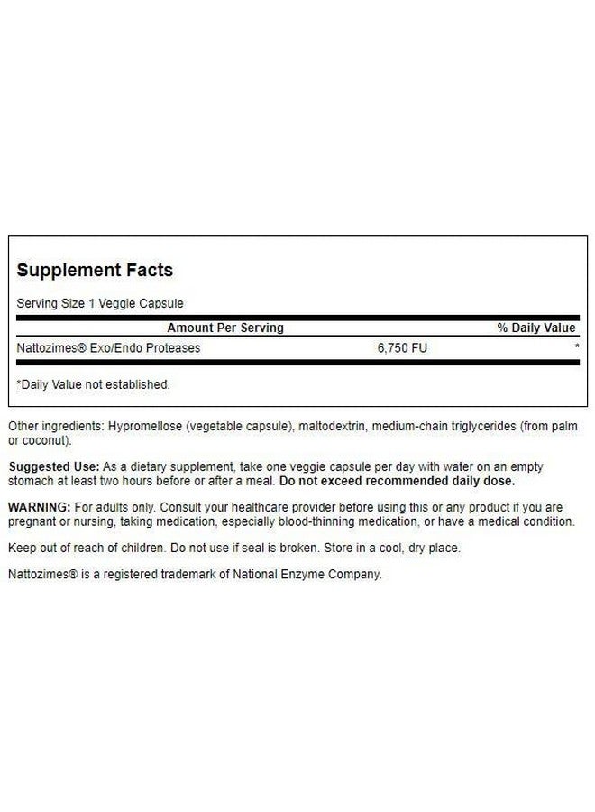 SWANSON Triplestrength Nattozimes 195 Milligrams/6750 Fu 60 Veg Capsules Enzyme - Image 3