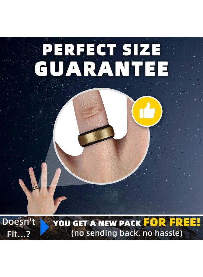 Egnaro Inner Arc Ergonomic Breathable Design, Silicone Rings Mens with Half Sizes, 7 Rings / 4 Rings / 1 Ring Rubber Wedding Bands, 10mm Wide-2.5mm Thick, 8.5-9, Silicone, No Gemstone - Image 4