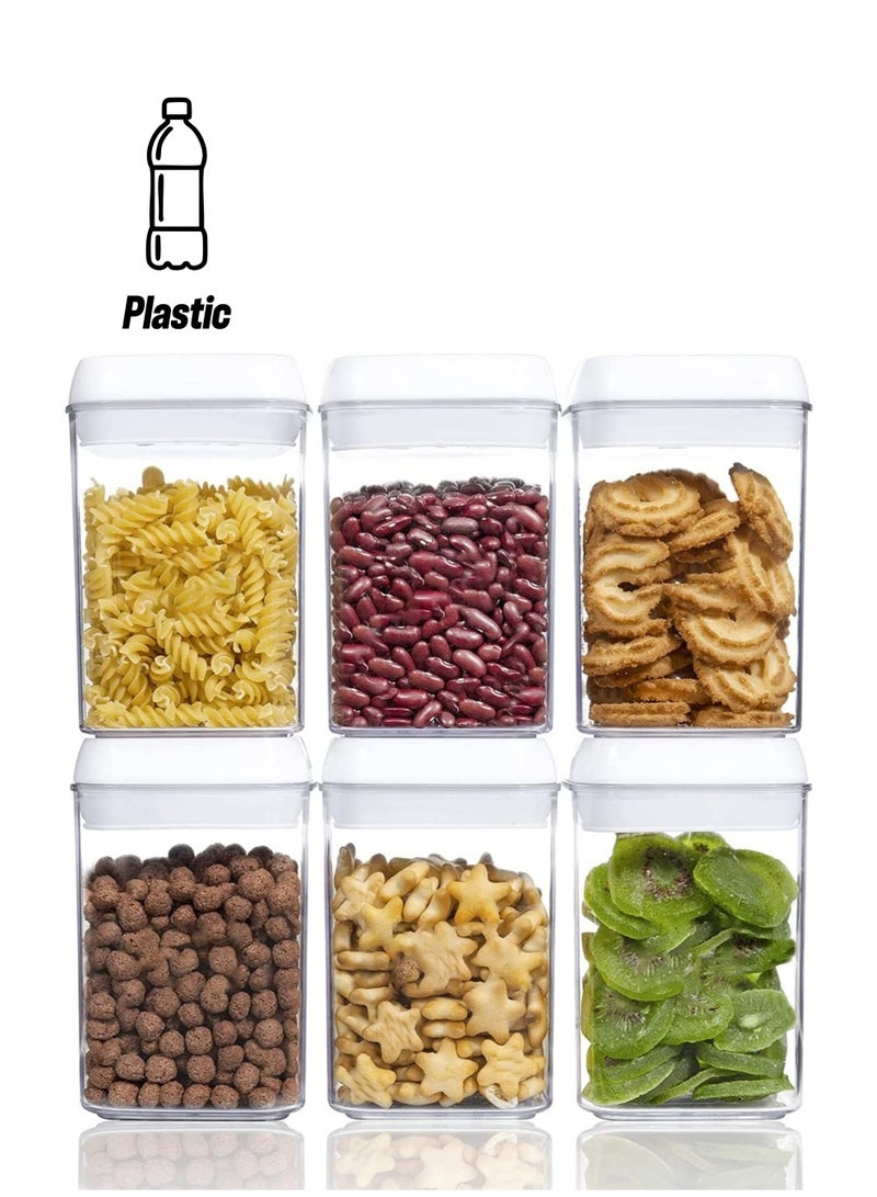 GGEROU Airtight Food Storage Containers Set with Lock Lids, Set of 6, Pantry Organization Plastic Storage Jar Storage Tank for Cereal,Coffee,Sugar, 800ml - Image 1