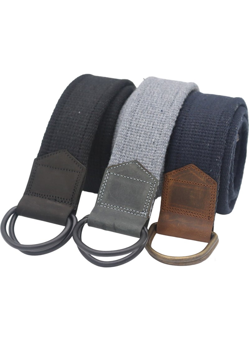 Anatolia Craft Unisex Leather Black Antique Loop Woven Black Dark Gray Navy Blue Tactical Sport Canvas Denim Cloth With D Buckle For Men Women Girls Teenager Kemeu  - Image 1