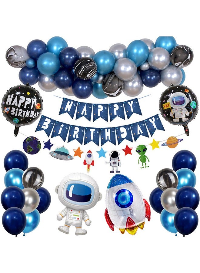 Astronaut Outer Space Party Balloon or Happy Birthday Banner Set - Image 1