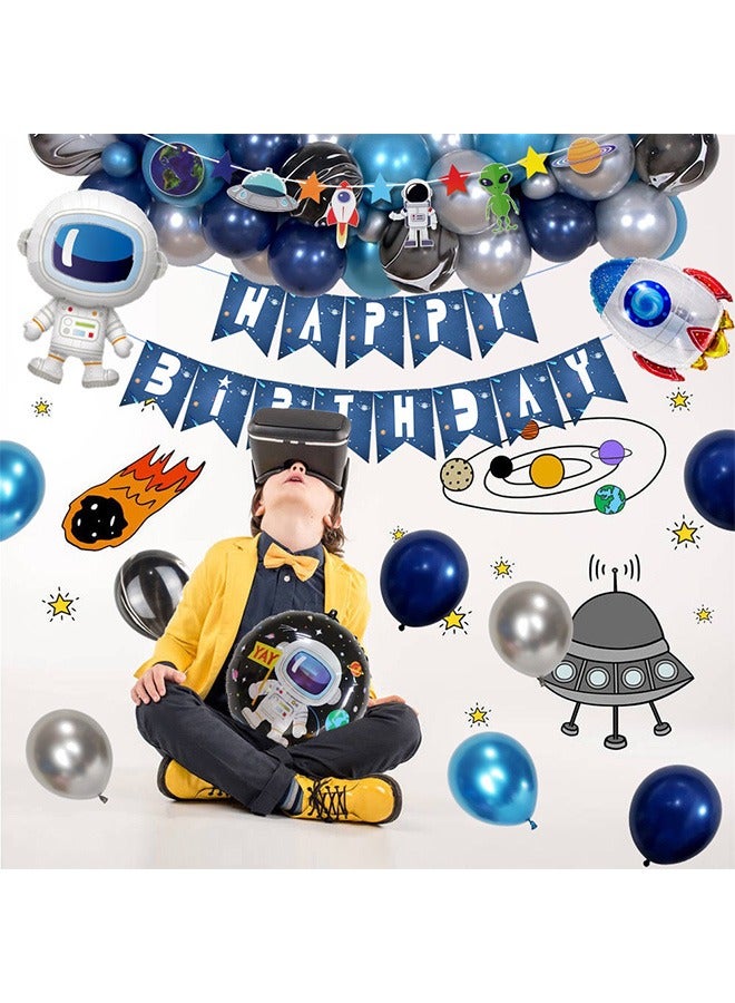 Astronaut Outer Space Party Balloon or Happy Birthday Banner Set - Image 2