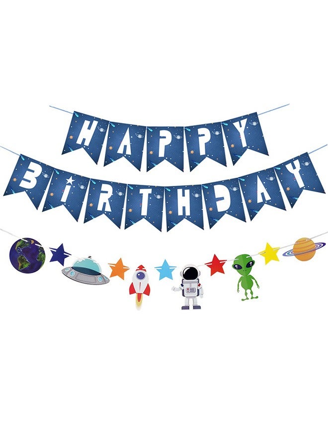 Astronaut Outer Space Party Balloon or Happy Birthday Banner Set - Image 4