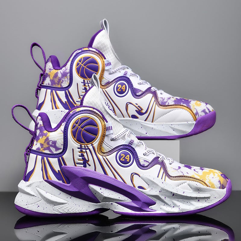 Plus Size 456 47 High-Top Basketball Shoes Male Teenagers Primary And Secondary School Children Cement Ground Practice Sneaker - Image 2