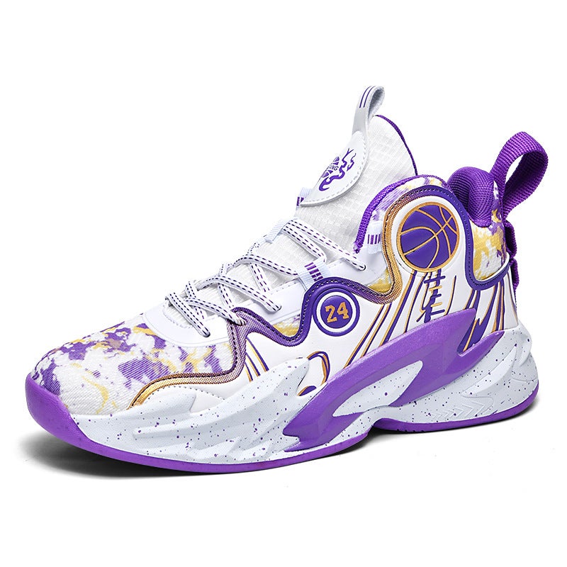 Plus Size 456 47 High-Top Basketball Shoes Male Teenagers Primary And Secondary School Children Cement Ground Practice Sneaker - Image 4