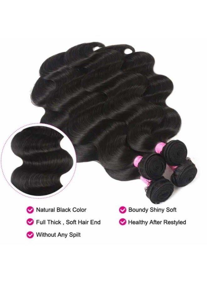 UNice Hair Brazilian Body Wave Human Hair 1 Bundle 100% Unprocessed Virgin Human Hair Weave Extensions Natural Black Color Can be Dyed and Bleached 16 inch - Image 4