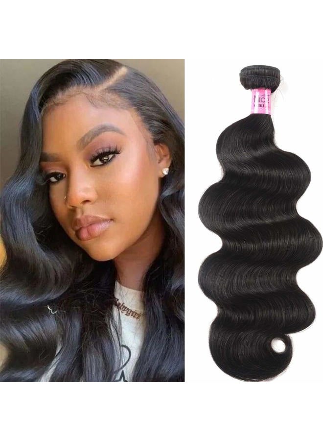 UNice Hair Brazilian Body Wave Human Hair 1 Bundle 100% Unprocessed Virgin Human Hair Weave Extensions Natural Black Color Can be Dyed and Bleached 16 inch - Image 2