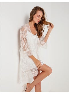 Magic Form 32805 Tassel Lace Dressing Gown-Ecru  - Image 1