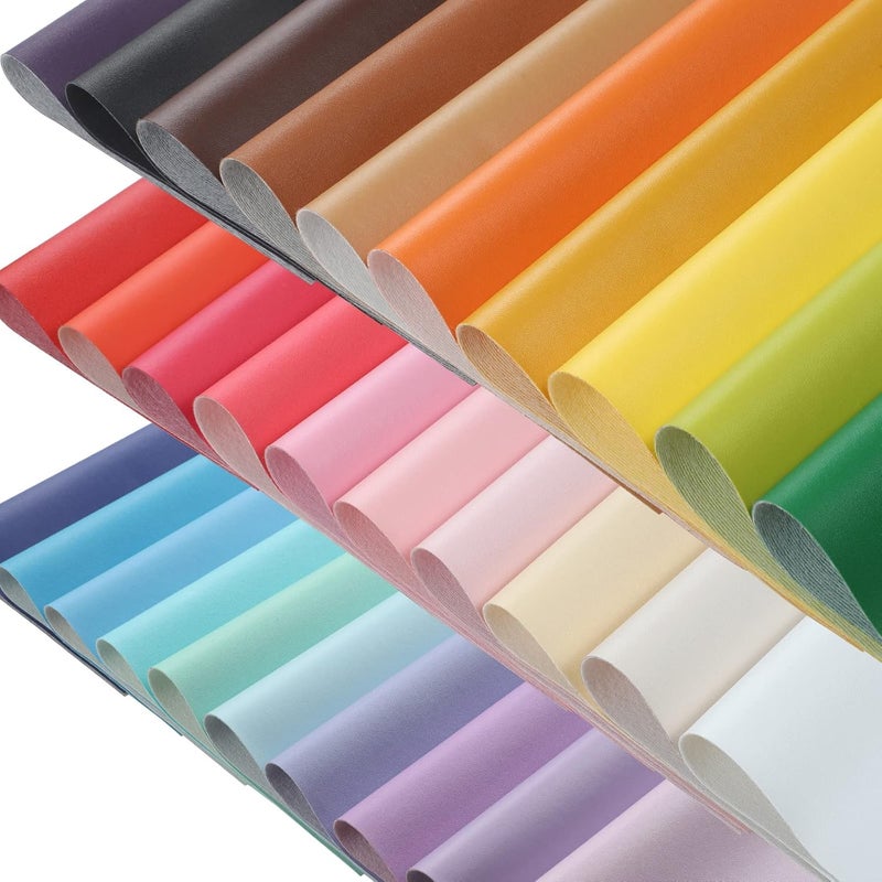 CDY Smooth Faux Leather Sheets : 30Pcs/Set 8.2" x 6"Pastel Colors Leather Fabric Sheets Suitable for Making Bows, Leather Earrings, Hair Accessories DIY Projects (Smooth 30Pcs) - Image 3