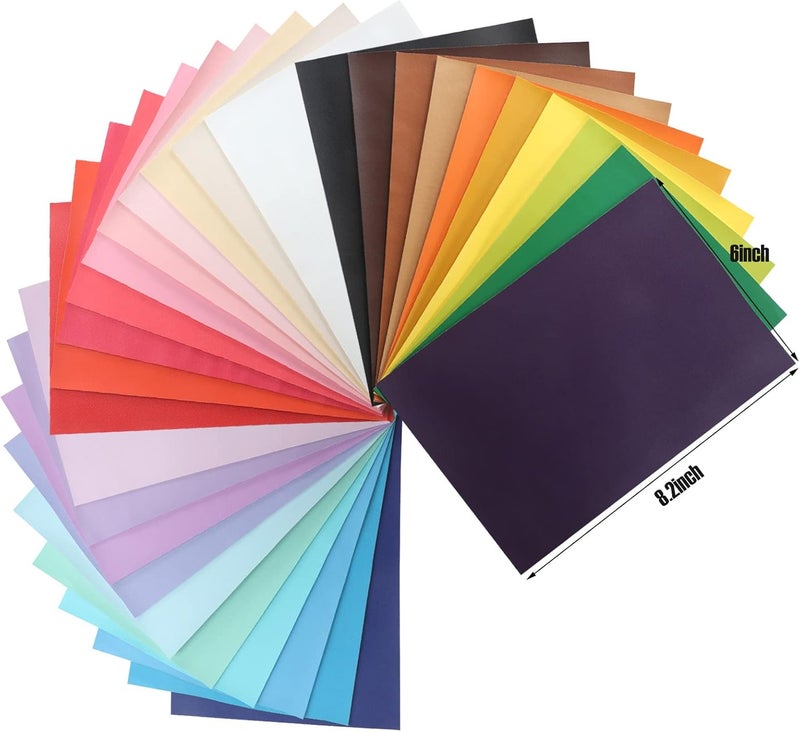 CDY Smooth Faux Leather Sheets : 30Pcs/Set 8.2" x 6"Pastel Colors Leather Fabric Sheets Suitable for Making Bows, Leather Earrings, Hair Accessories DIY Projects (Smooth 30Pcs) - Image 2