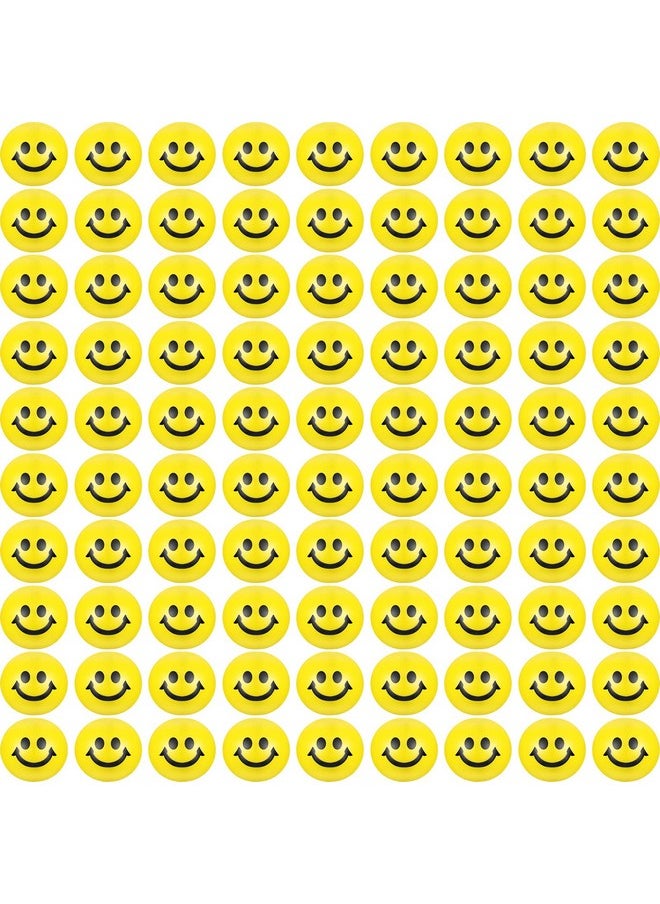 Vinsot - 100 Pcs Stress Balls Bulk 2 Inch Funny Face Stress Relief Mini Foam Smile Face Toys For Finger Exercise School Prizes Party Bag Fillers (Yellow) - Image 1