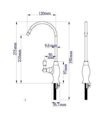 Water Filter Tec Air Gap 3 Line Lead-Free Ro Faucet Drinking Water Filtration Reverse Osmosis Faucet (Brushed Nickel) Nsf Certified - Image 4