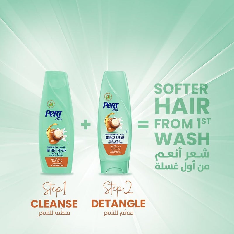Pert Plus Shampoo for Damaged Hair with Argan Oil and Shea Butter, 600ml - Image 1