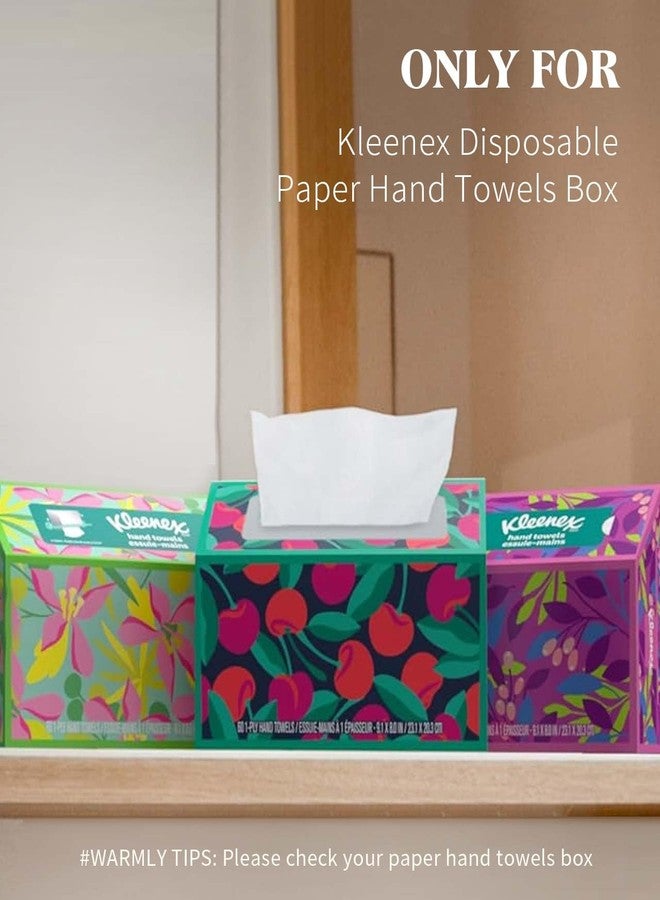 Livelab Paper Towels Cover Compatible with Kleenex Disposable Paper Hand Towels, PU Leather Tissue Box Holder Dispenser for Tabletop, Bathroom, Car, Office (White) - Image 5