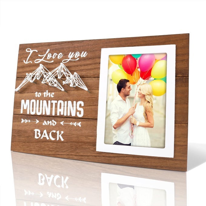 LOVE PICTURE FRAME WEDDING GIFTS FOR COUPLES WALL ARTI LOVE YOU TO THE MOUNTAINS AND BACK PICTURE FRAMES 4X6 INCHES PHOTOROMANTIC ENGAGEMENT GIFTS FOR WOMEN MEN AND COUPLES