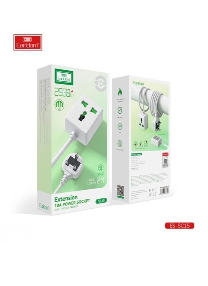 BGM ES-SC15 Extension Cable – 10A 2500W, 2M Power Cord  - Image 5