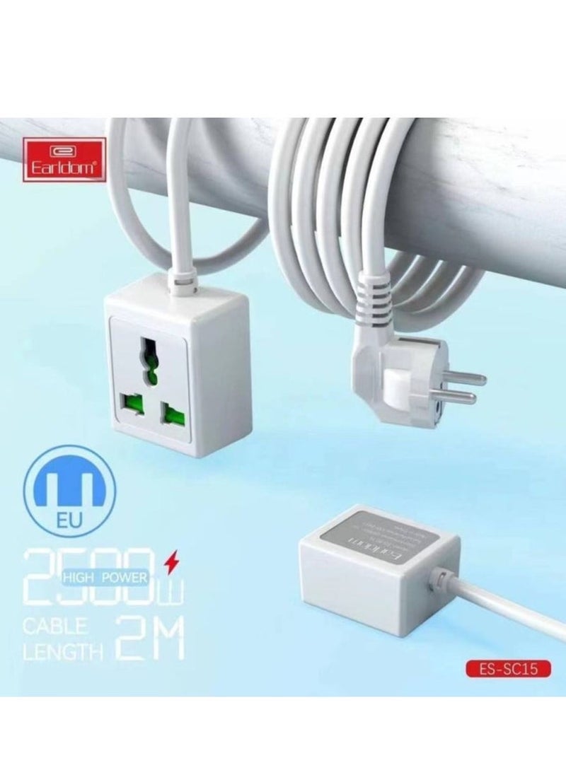 BGM ES-SC15 Extension Cable – 10A 2500W, 2M Power Cord  - Image 2