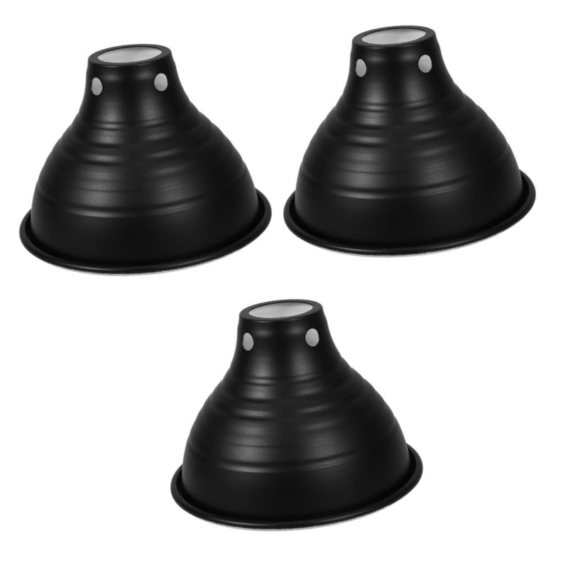 3 Pcs Black Reptile Lamp Shade Cover 15 30x15 30x10 40cm Heat Light Reflector for Lizards Snakes Turtles - Image 2