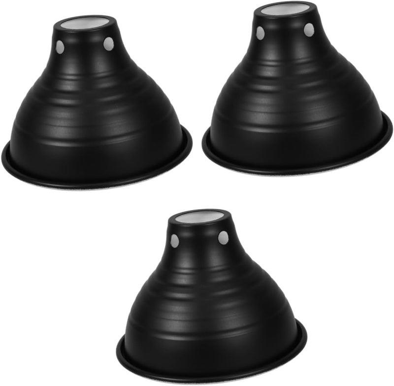 3 Pcs Black Reptile Lamp Shade Cover 15 30x15 30x10 40cm Heat Light Reflector for Lizards Snakes Turtles - Image 1