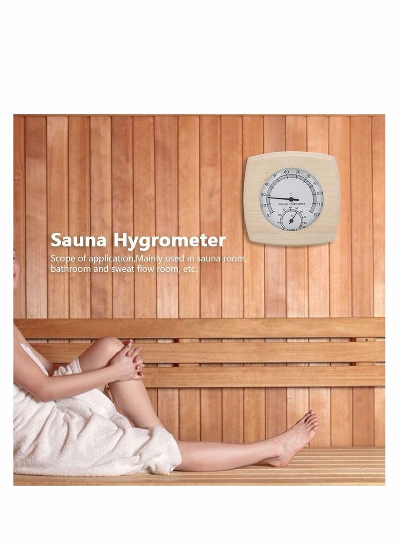 SYOSI Sauna Thermometer and Hydrometer, Sauna Wooden Thermometer 2 In 1 Sauna Temperature Humidity Meter Wooden Sauna Accessories - Image 4
