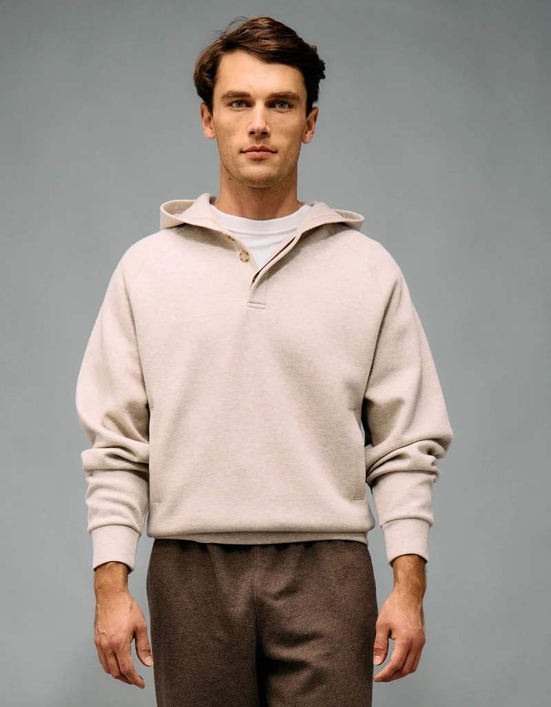 American Eagle  AE Active Piqué Henley Hoodie for Men | Best Price UAE
