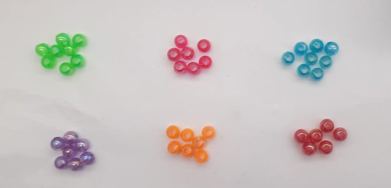 eshoppee 200 gm 8 mm Set of 6 Multicolor Plastic Beads for Jewellery Making kit Art and Crafts Materials for Necklace Bracelet Earring Making Materials DIY kit (5) - Image 3