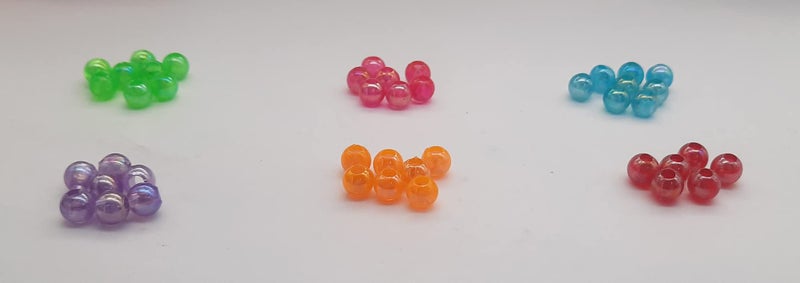 eshoppee 200 gm 8 mm Set of 6 Multicolor Plastic Beads for Jewellery Making kit Art and Crafts Materials for Necklace Bracelet Earring Making Materials DIY kit (5) - Image 2