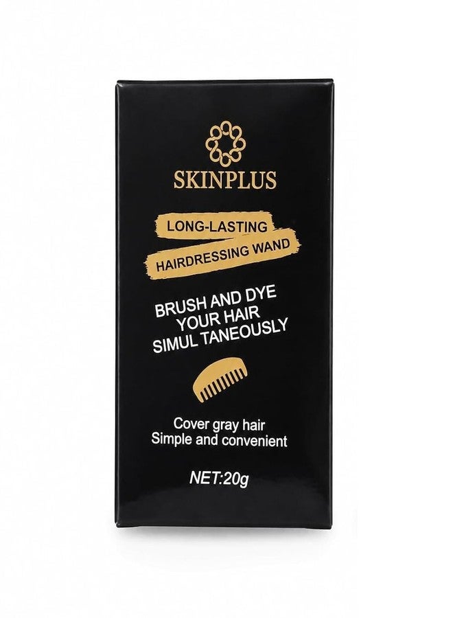 SKINPLUS Hair Color Stick for White Hair Coverage | Waterproof & Sweat-Proof Hair Dye Touch-Up | Easy-to-Use Comb Applicator | Quick Root Touch-Up Stick for Men & Women | Temporary Hair Color Pen (BLACK) - Image 1