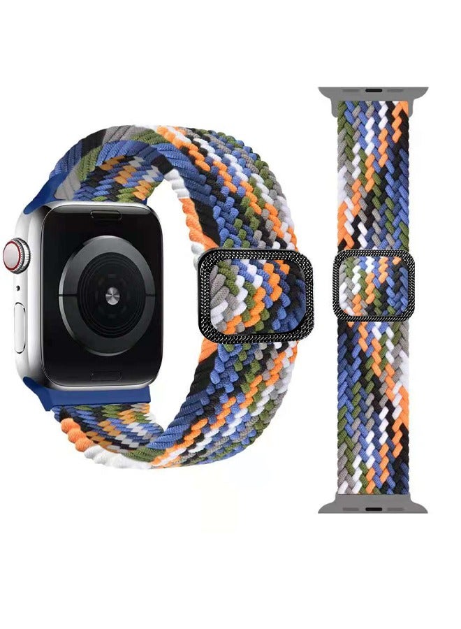 Fits Apple Watch Series 9 GPS 45mm/Watch Series 9 GPS+ 45mm Adjustable Woven Replacement Band Stretchable Elastic Sports Band - Image 1