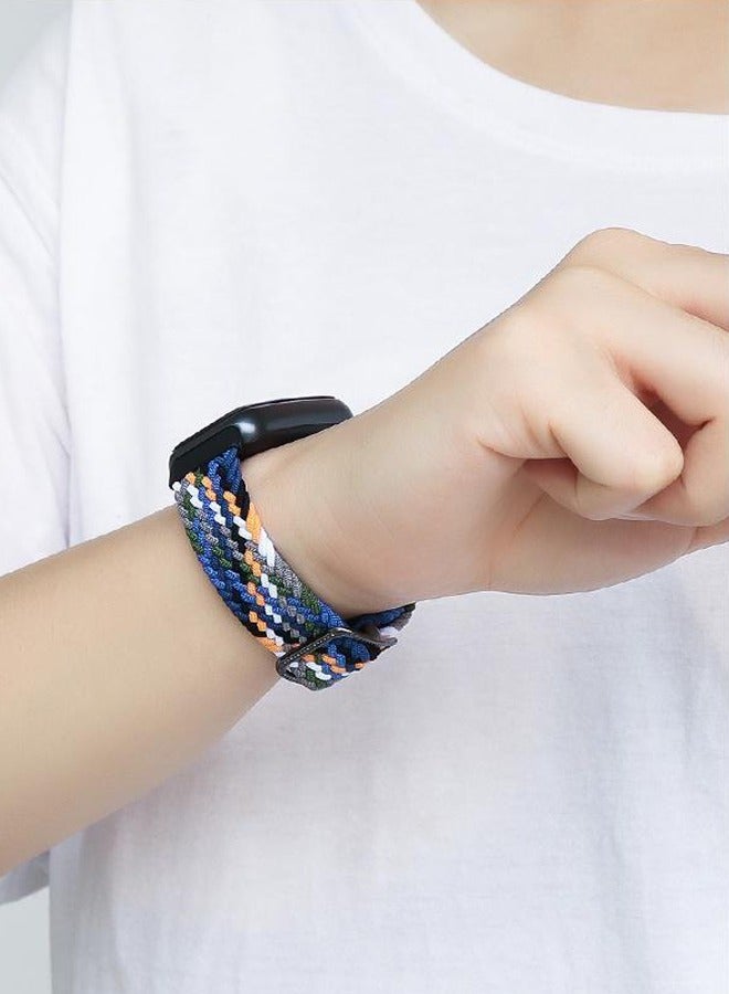 Fits Apple Watch Series 9 GPS 45mm/Watch Series 9 GPS+ 45mm Adjustable Woven Replacement Band Stretchable Elastic Sports Band - Image 3