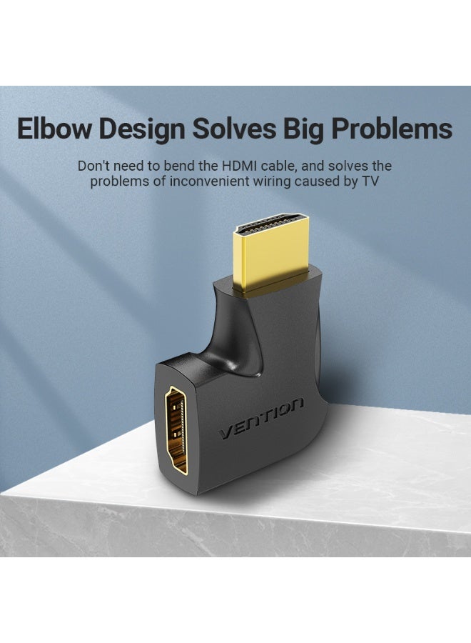 VENTION HDMI 90 Degree Male to Female Vertical Flat Adapter Black 2 Pack Model # AIPB0-2 - Image 3