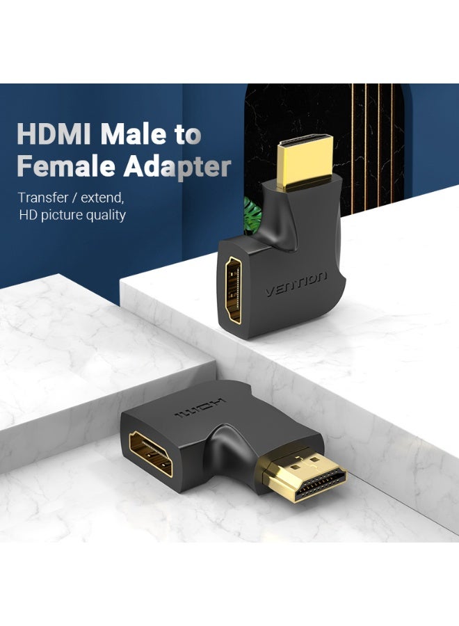 VENTION HDMI 90 Degree Male to Female Vertical Flat Adapter Black 2 Pack Model # AIPB0-2 - Image 2