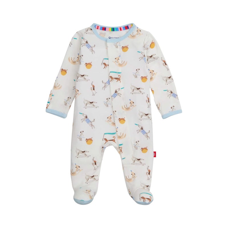Magnetic Me Boys Modal Magnetic Baby Footie Pajamas | Silky Soft Modal Fabric | Howlarious | Newborn - Image 1