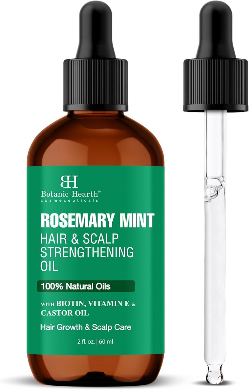 Botanic Hearth Rosemary Mint Oil & Scalp Strengthening Oil 60 ml Natural Hair Growth & Scalp Treatment Nourishing & Strengthening Essential Oils for Thicker, Healing Hair - Image 1