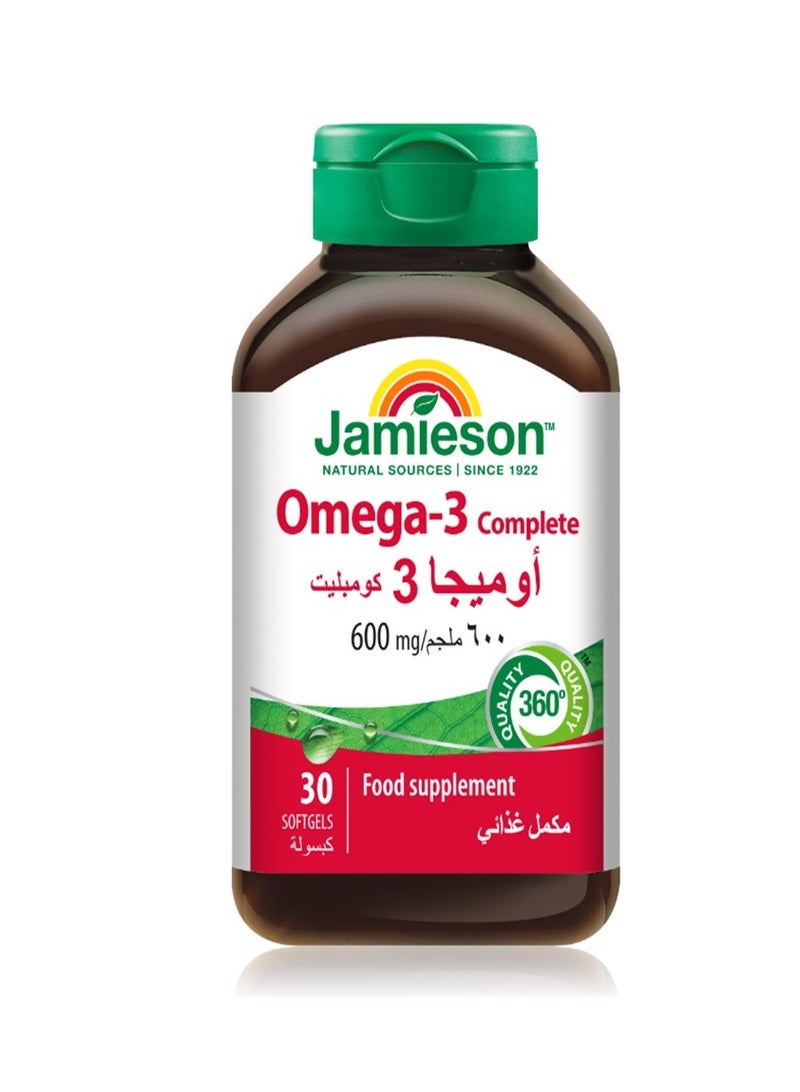 Jamieson Omega 3 Complete 600 mg 30 softgels
