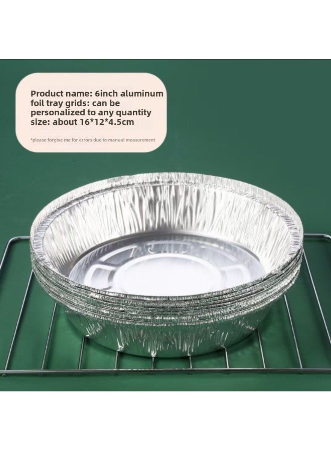 Special Tin Paper Plate For Air Fryer Disposable Baking Aluminum Foil Lunch Box Food Oil-Proof Round Bowl Aluminum Foil Bowl-Color:Thickened Tinfoil Plate-Specifications:6inch Pack Of 10 Tinfoil Plates - Image 1