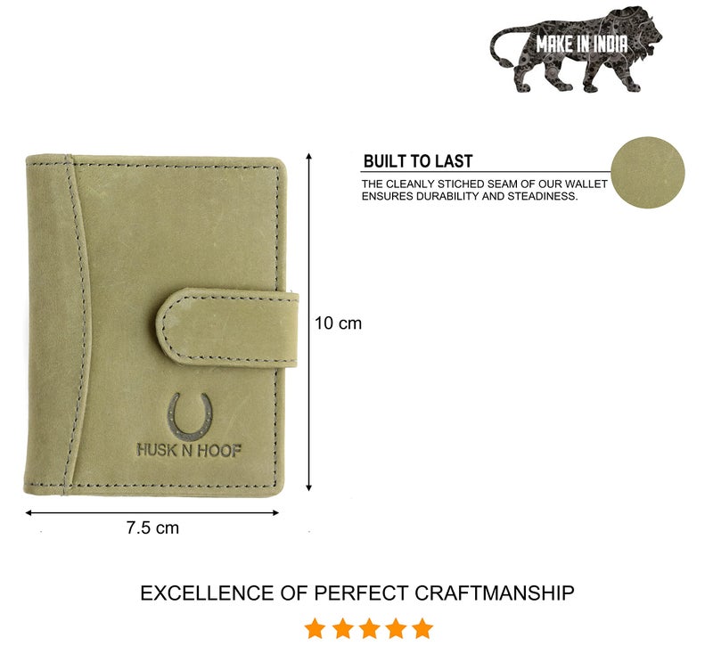 Husk N Hoof RFID Protected Leather Credit Card Holder Wallet for Man Women | Card Holder for Men Woman | Hunter Green (20 Card Slots) - Image 5