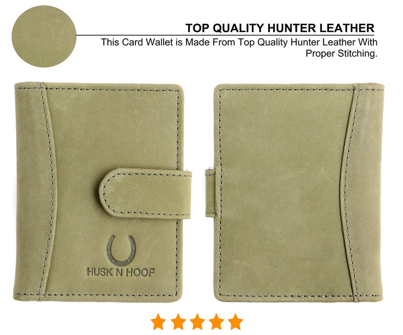 Husk N Hoof RFID Protected Leather Credit Card Holder Wallet for Man Women | Card Holder for Men Woman | Hunter Green (20 Card Slots) - Image 4