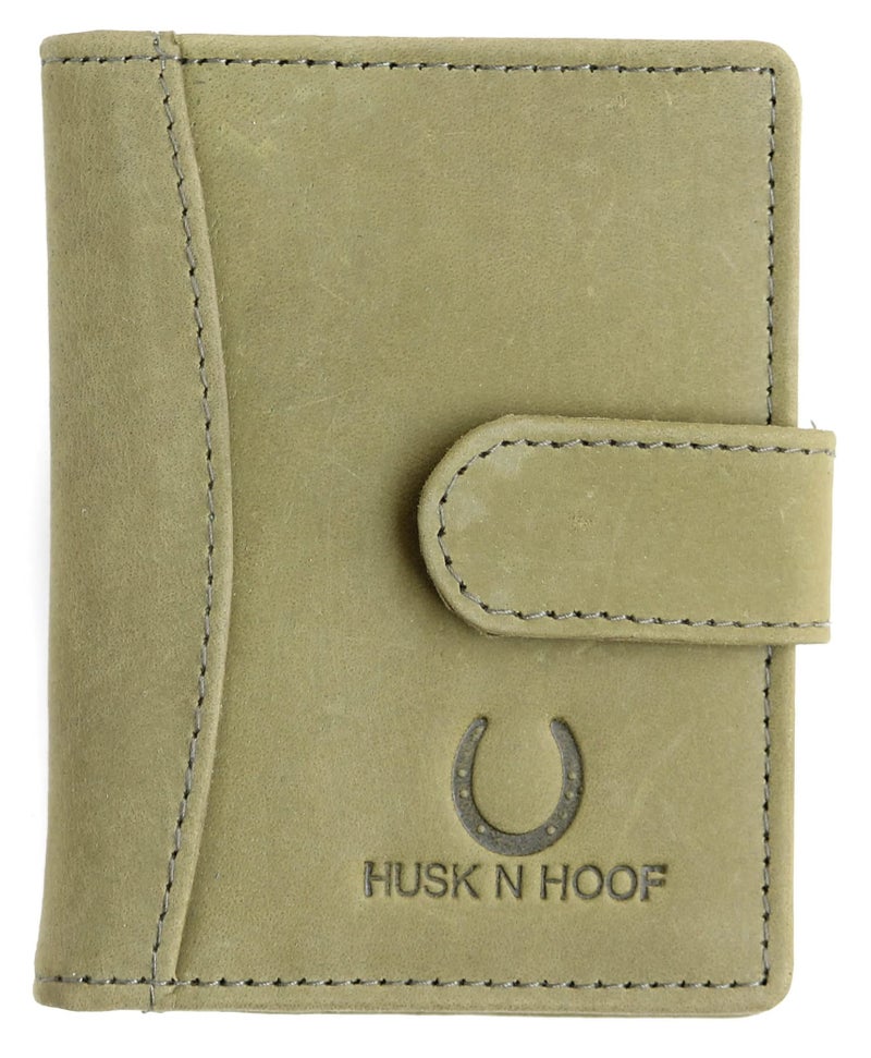Husk N Hoof RFID Protected Leather Credit Card Holder Wallet for Man Women | Card Holder for Men Woman | Hunter Green (20 Card Slots) - Image 1