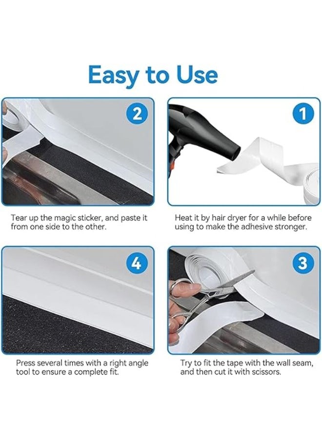 1 Roll Caulk Tape Waterproof Self Adhesive Sealant Strip Toilet Caulk Sealing Strip Bathtub Caulking Sealant Tape for Kitchen Bathroom Countertop Sink Floor Wall  - Image 4