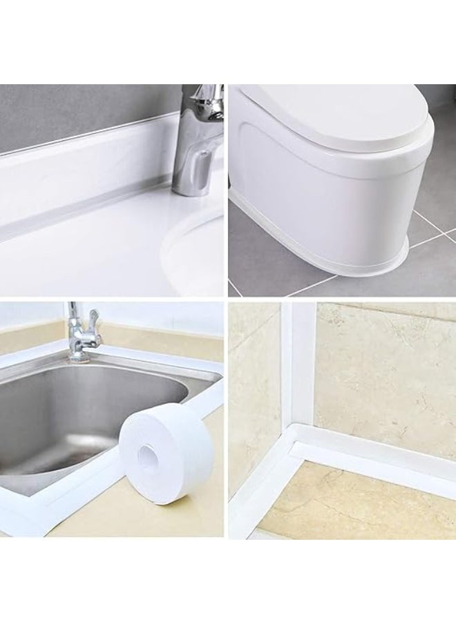1 Roll Caulk Tape Waterproof Self Adhesive Sealant Strip Toilet Caulk Sealing Strip Bathtub Caulking Sealant Tape for Kitchen Bathroom Countertop Sink Floor Wall  - Image 2